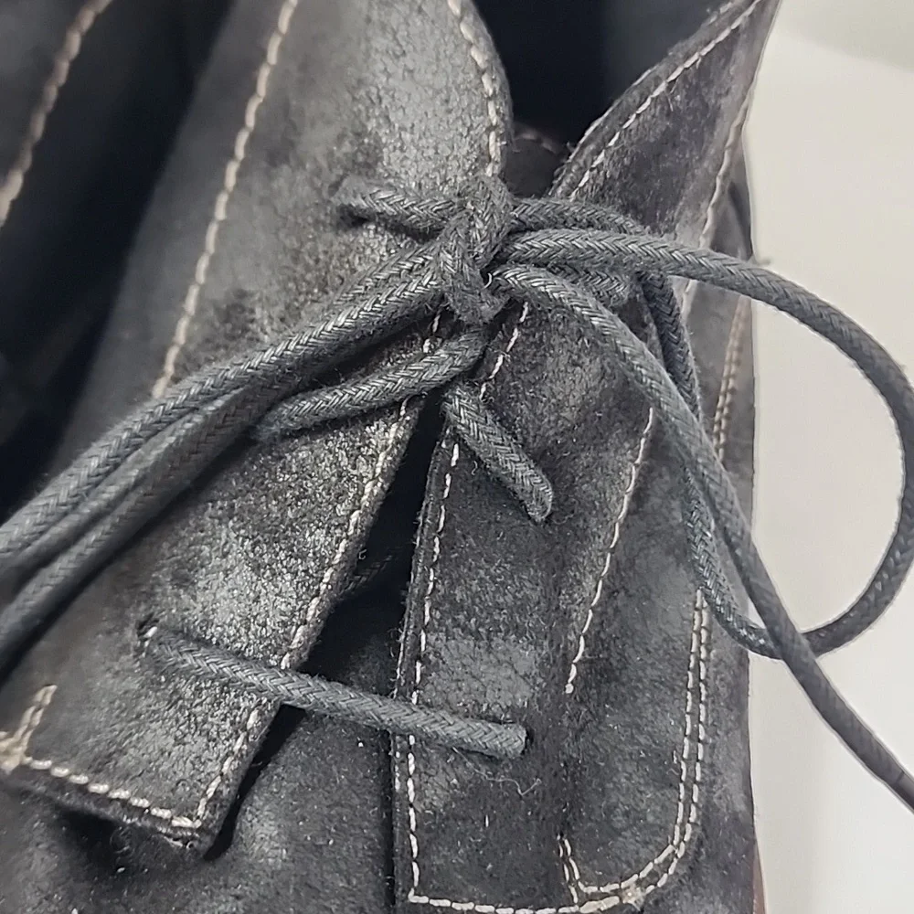 Deer Stages Men's Black Chukka Textured Ankle Boots Lace-Up Shoes, sz 13